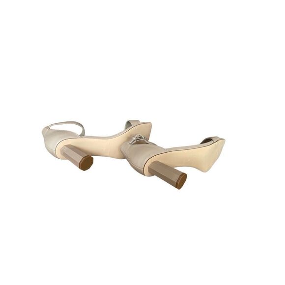 Marc Fisher Womens Ivory Ankle Strap Square Open Toe Round Heels Sandal Size 9 - Picture 6 of 9